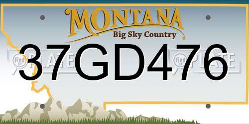37GD476 Montana License Plate