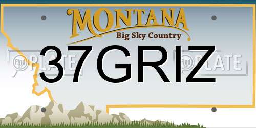 37GRIZ Montana License Plate