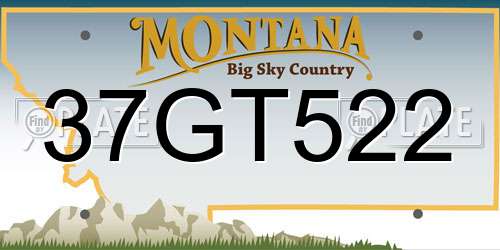 37GT522 Montana License Plate