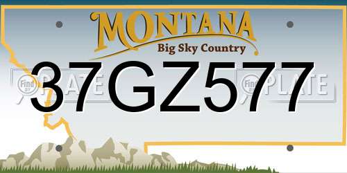 37GZ577 Montana License Plate