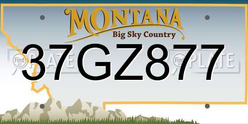 37GZ877 Montana License Plate