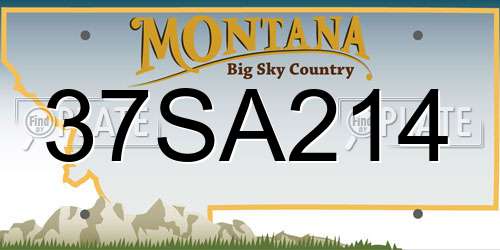 37SA214 Montana License Plate