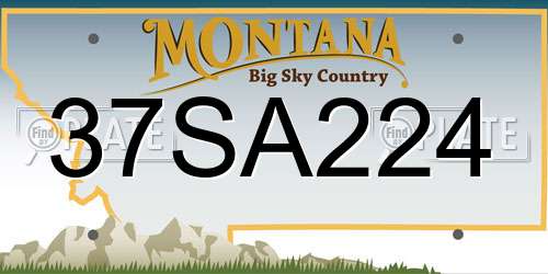 37SA224 Montana License Plate