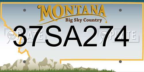 37SA274 Montana License Plate