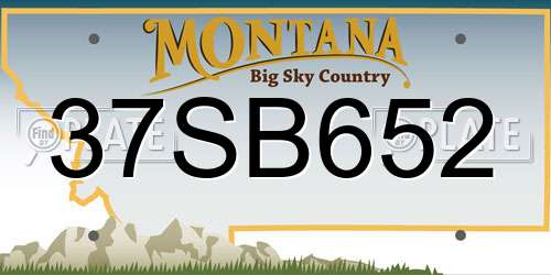 37SB652 Montana License Plate