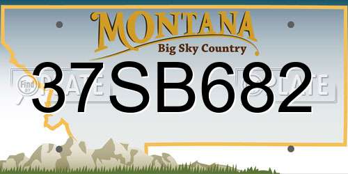 37SB682 Montana License Plate