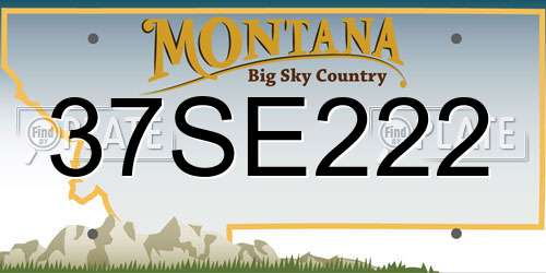 37SE222 Montana License Plate