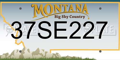 37SE227 Montana License Plate