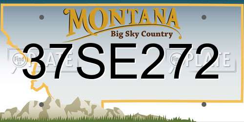 37SE272 Montana License Plate
