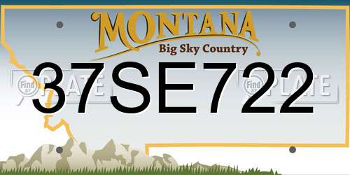 37SE722 Montana License Plate