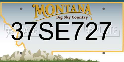 37SE727 Montana License Plate