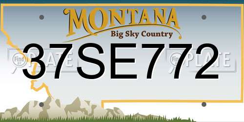 37SE772 Montana License Plate