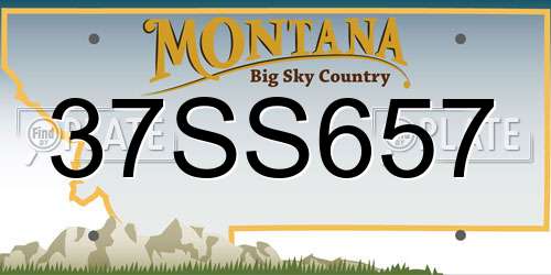 37SS657 Montana License Plate