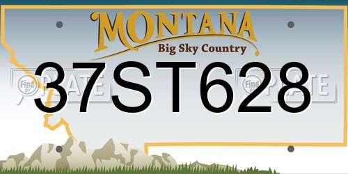 37ST628 Montana License Plate
