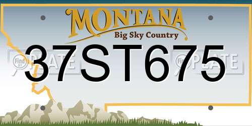 37ST675 Montana License Plate