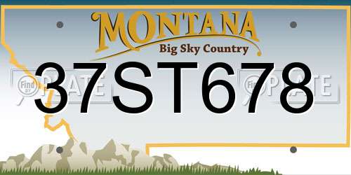 37ST678 Montana License Plate