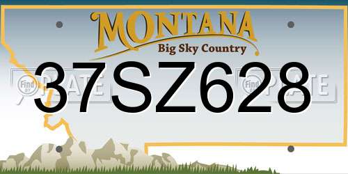 37SZ628 Montana License Plate