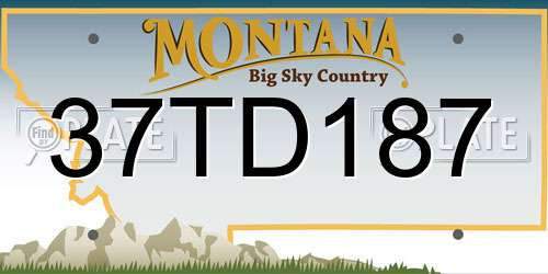 37TD187 Montana License Plate