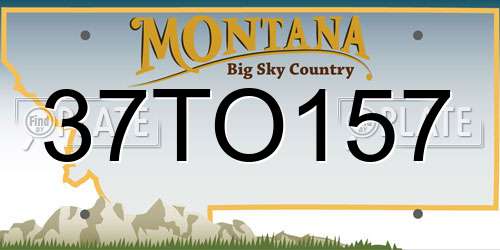 37TO157 Montana License Plate