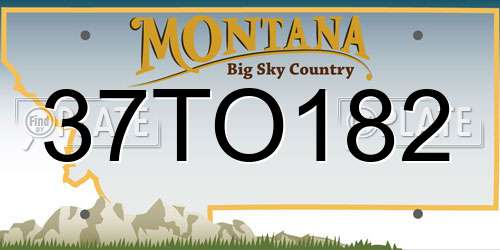37TO182 Montana License Plate