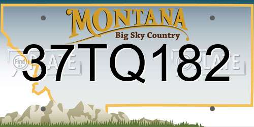 37TQ182 Montana License Plate