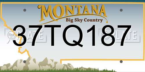 37TQ187 Montana License Plate