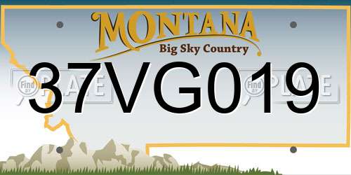 37VG019 Montana License Plate