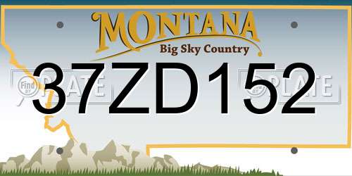 37ZD152 Montana License Plate