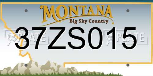 37ZS015 Montana License Plate