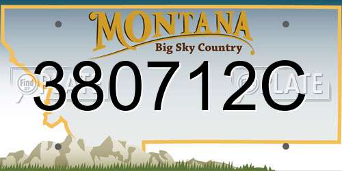 380712C Montana License Plate