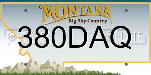 380DAQ Montana License Plate