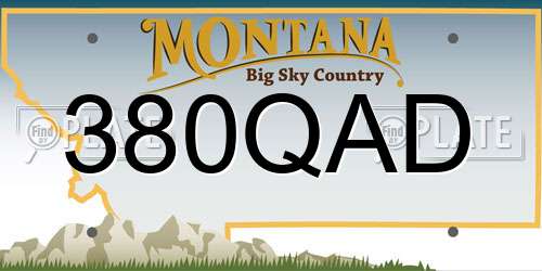 380QAD Montana License Plate