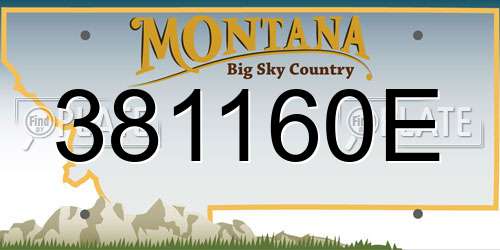 381160E Montana License Plate