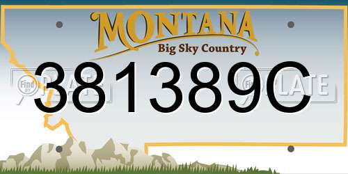 381389C Montana License Plate