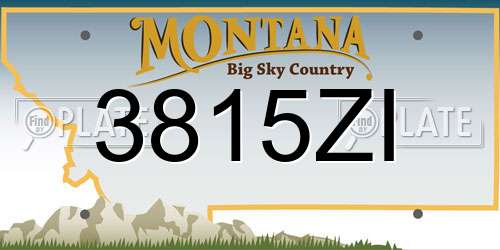 3815ZI Montana License Plate