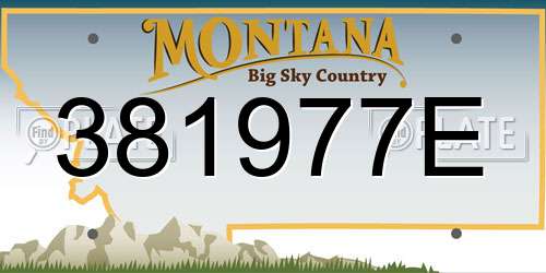 381977E Montana License Plate