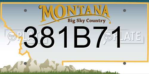381B71 Montana License Plate