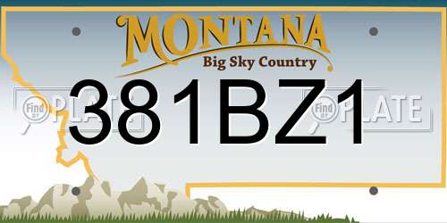 381BZ1 Montana License Plate