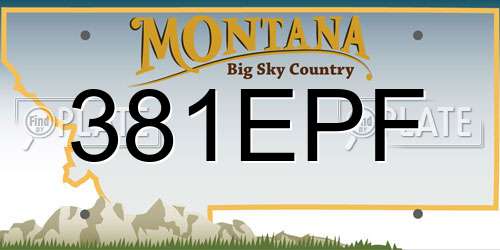 381EPF Montana License Plate