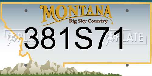 381S71 Montana License Plate