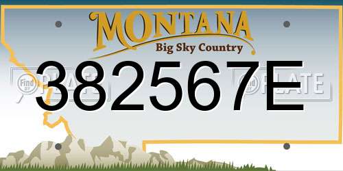382567E Montana License Plate