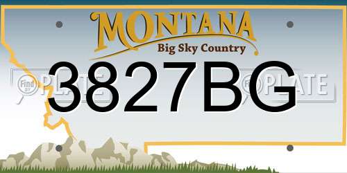 3827BG Montana License Plate