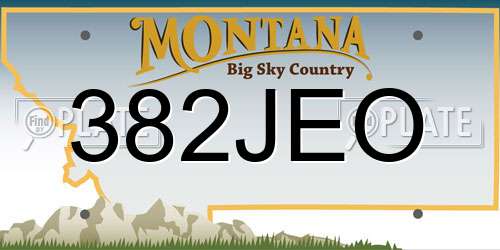 382JEO Montana License Plate