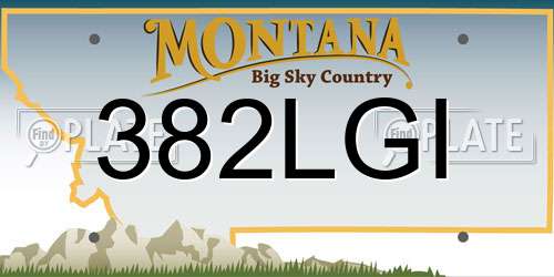 382LGI Montana License Plate