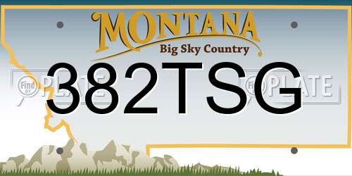 382TSG Montana License Plate
