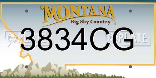 3834CG Montana License Plate