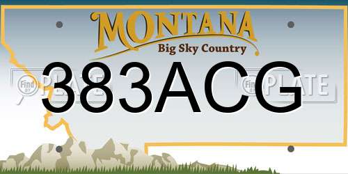 383ACG Montana License Plate