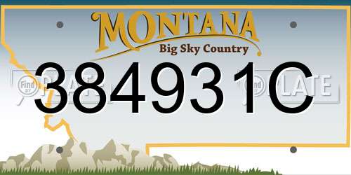 384931C Montana License Plate