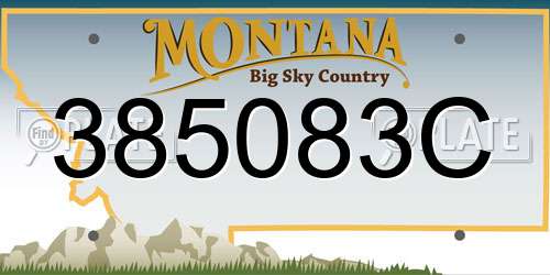 385083C Montana License Plate