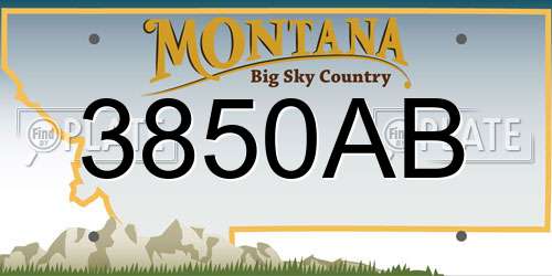 3850AB Montana License Plate